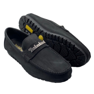 Classic Nubuck Leather Horse-Bit Timberland Loafers- Black