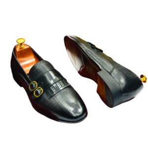 Classic flap Double Monk Luxury Shoe-Black